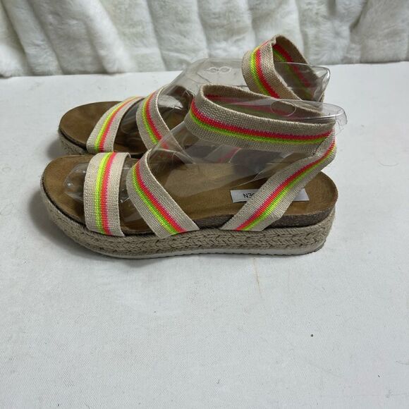 Steve Madden platform espadrilles ankle bright multi color strap sandals… - Picture 4 of 13